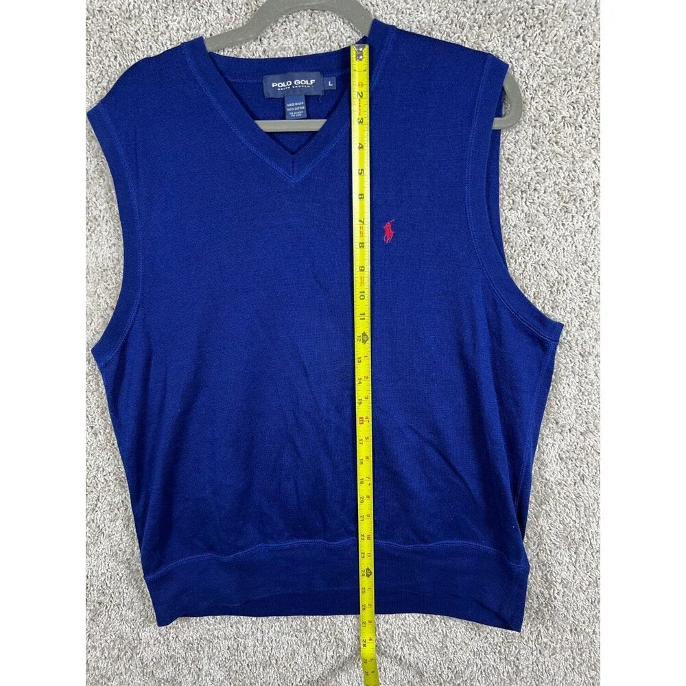 Polo Ralph Lauren Sweater Vest Mens Large Navy Pima Cotton Recent Label SIZE L